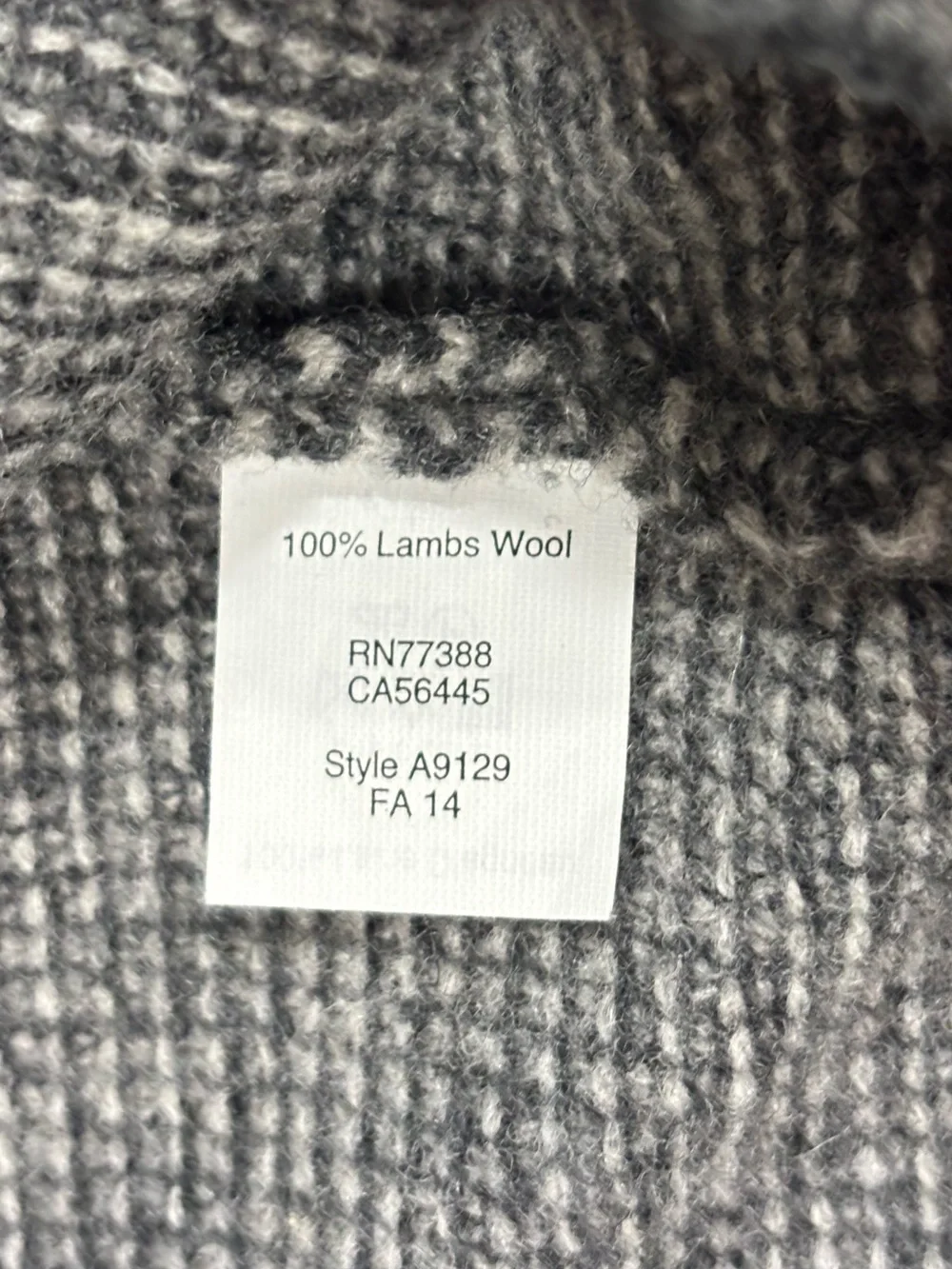 J.Crew 100% Lambswool Crewneck Sweater Gray Charcoal Contrast V Detail Men’s XL